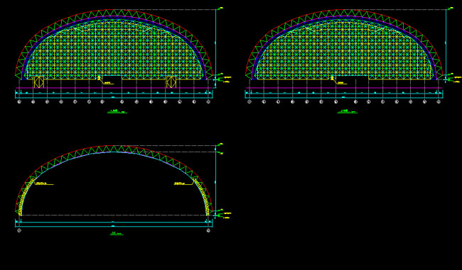 中卫跨度110米，拱高35_7米煤棚网架